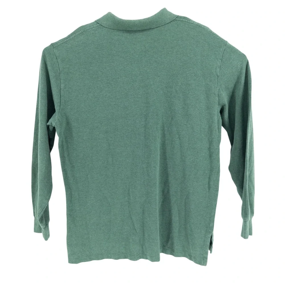 Polo Ralph Lauren Men's XL Green Long Sleeve Polo Shirt Purple Pony 100%‎ Cotton